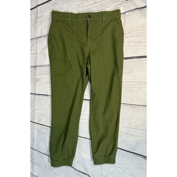 GAP Pants - Gap Women’s Elastic Waistband Twill Jogger Pants Self-tie Olive Size M